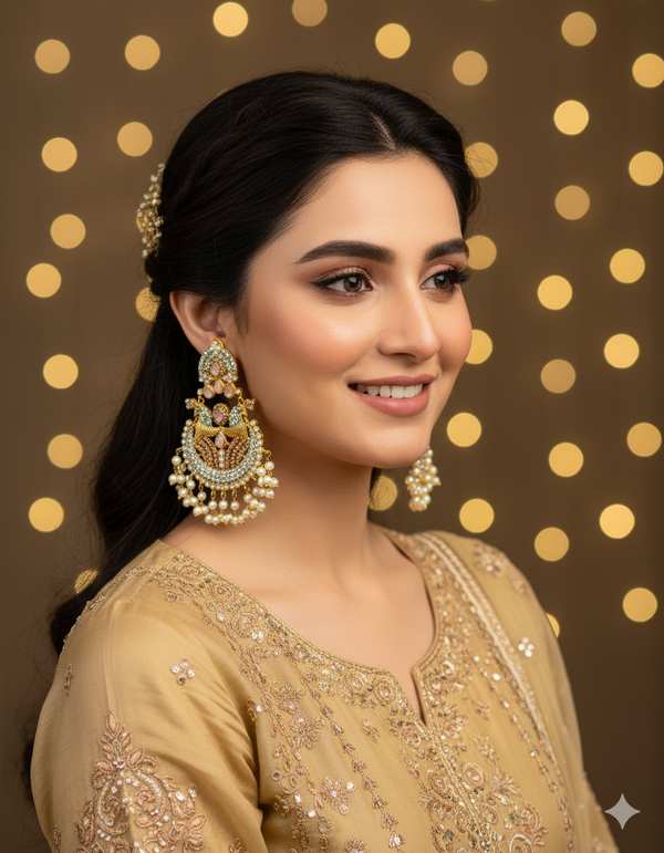 ER270 Ethnic Earrings Champagne