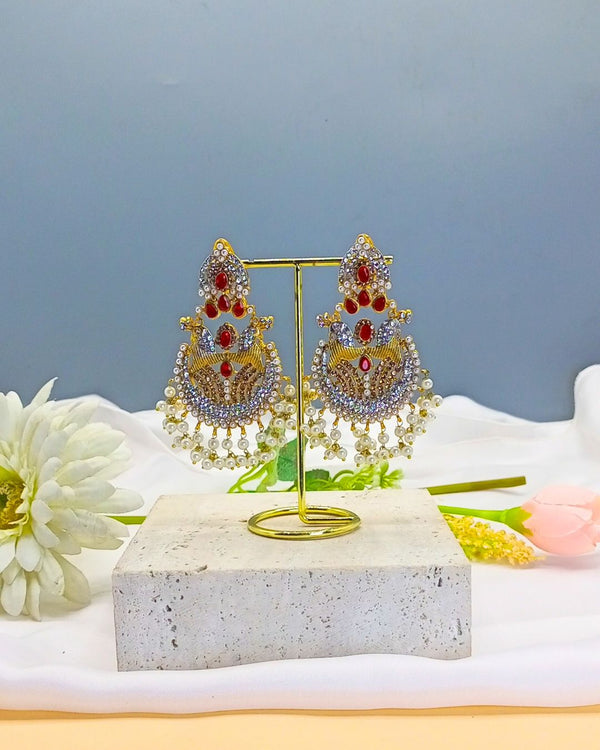 ER272 Ethnic Earrings Ruby