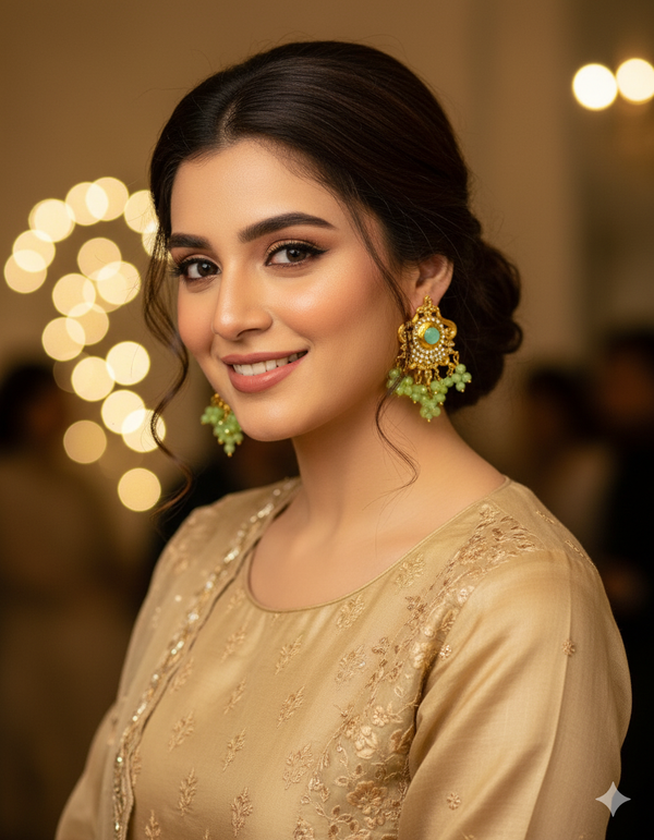 ER275 Ethnic Earrings Green