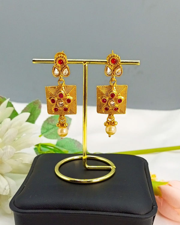 ER278 Ethnic Earrings Ruby