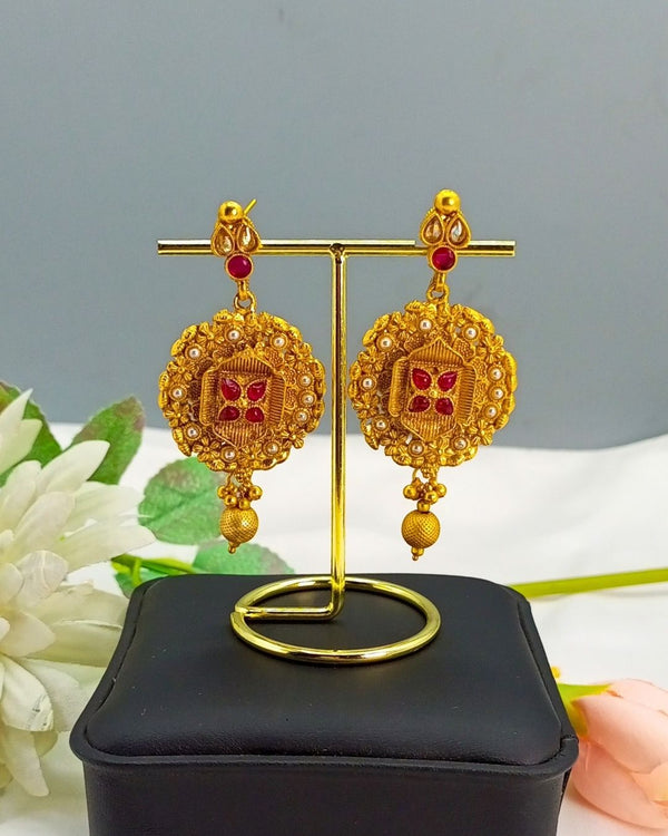 ER279 Ethnic Earrings Ruby