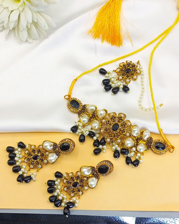 JS267 Ethnic Jewelry Set Black