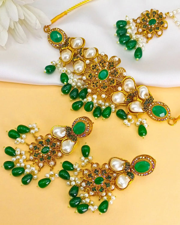 JS268 Ethnic Jewelry Set Green