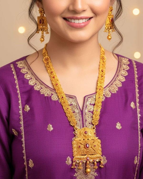 JS274 Ethnic Jewelry Set Ruby